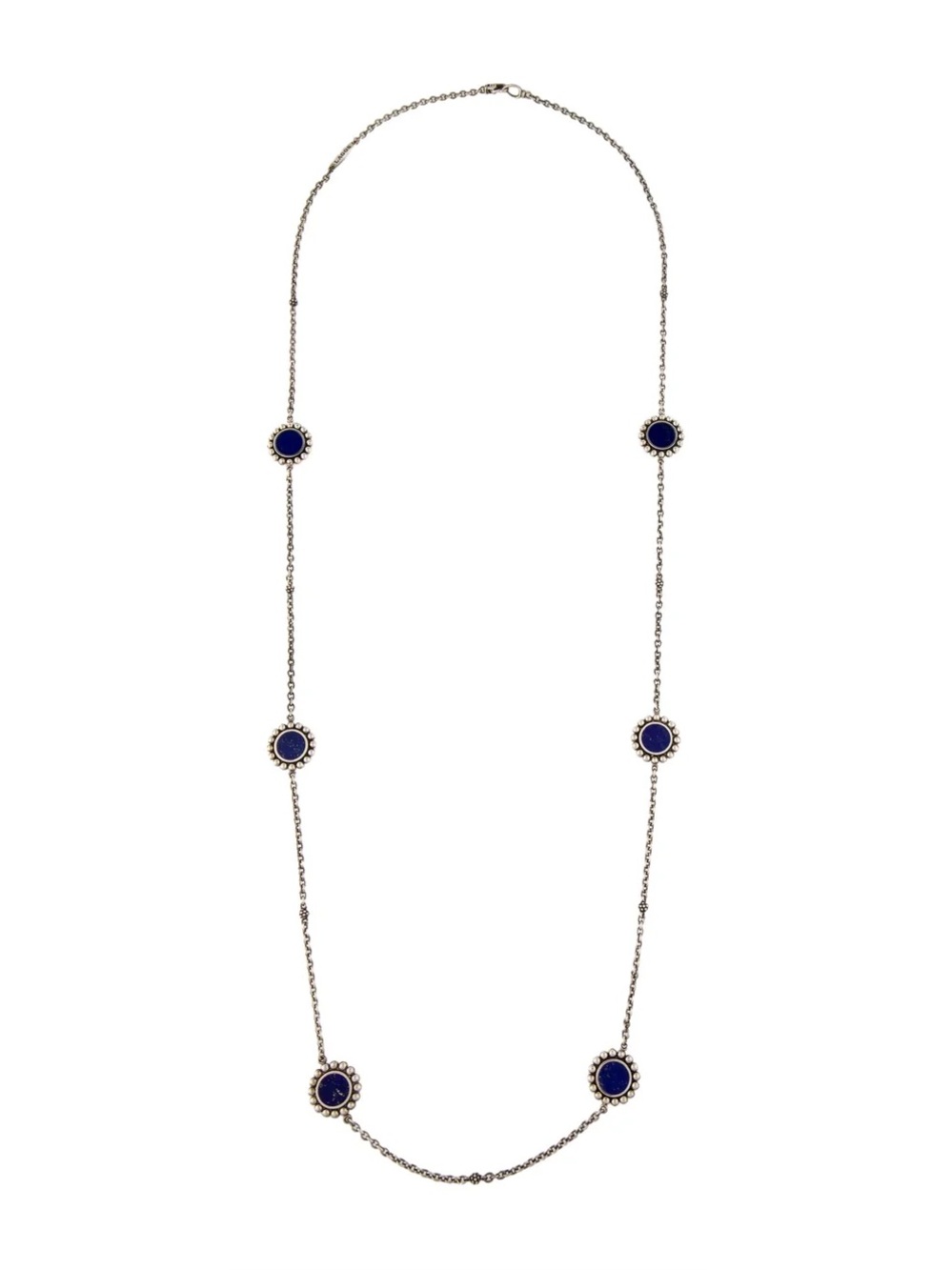 Lagos Lapis Lazuli Doublet Maya 6 Station Necklace, 35 1/2” Long